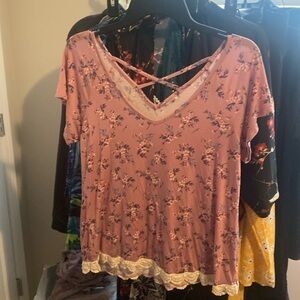20” p2p pink floral top